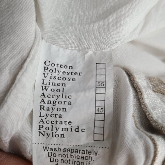 Paradise USA Tan White Striped Linen Halter Neck Romper - Picture 9 of 11